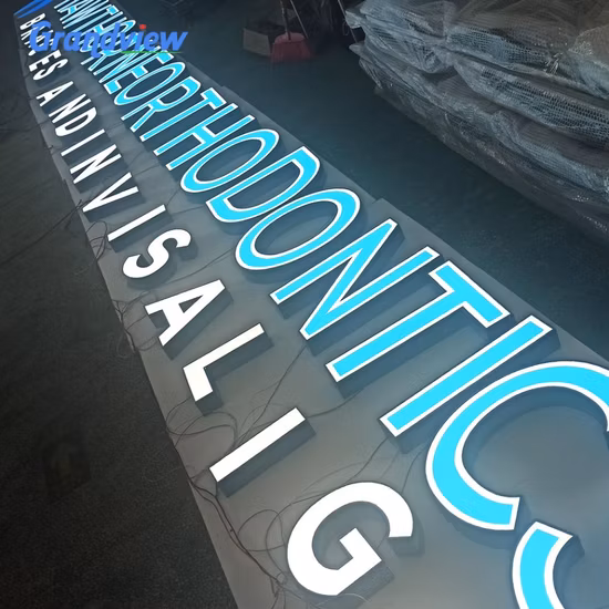 3D Letter Halo Lit Channel Letters Acrylic LED Backlit Sign
