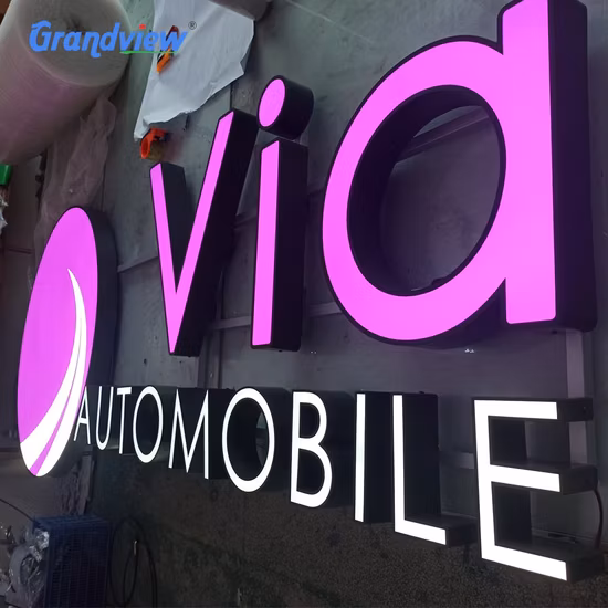 3D Letter Halo Lit Channel Letters Acrylic LED Backlit Sign