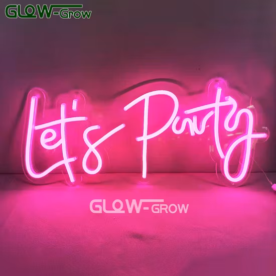 CE RoHS Let's Party Силиконовые буквы RGB Светодиодные неоновые световые вывески с источником питания 12 В для дня рождения Девичник Свадебное украшение дома