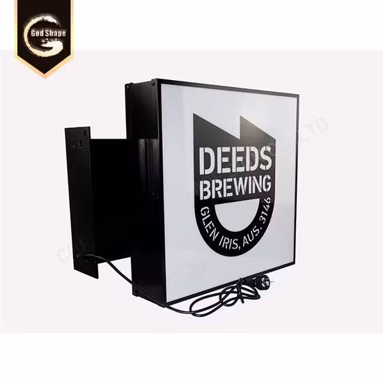 Прямая продажа с фабрики, квадратный световой короб, знак лезвия для здания, бара, магазина семян, ресторана, фирменного знака