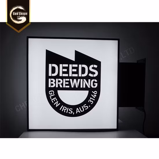 Наружное акриловое светодиодное освещение, квадратный световой короб, знак лезвия для коммерческого здания